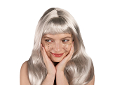 Wig, long hair, silver