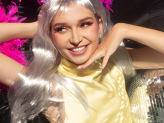 Wig, long hair, silver
