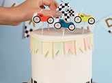Birthday candles Racing Cars, 2-3 cm, mix (1 pkt / 5 pc.)