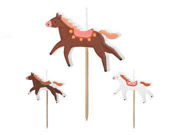 Horse Birthday Candles, Assorted, 5.8 x 4 cm (1 pkt / 3 pc.)