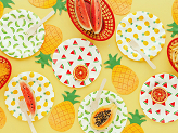 Plates Fruits, 20.5 cm, mix (1 pkt / 6 pc.)
