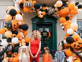 Foil balloon Scary pumpkins, 50 cm, orange-black