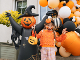 Foil balloon Scary pumpkins, 50 cm, orange-black