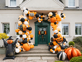 Foil balloon Scary pumpkins, 50 cm, orange-black