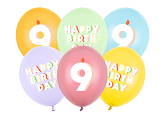 Balloons 30 cm, 9, mix (1 pkt / 6 pc.)