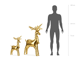 Standing foil balloon Reindeer, 63 x 51 cm, gold