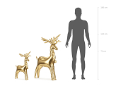 Standing foil balloon Reindeer, 83 x 52 cm, gold