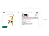 Standing foil balloon Reindeer, 83 x 52 cm, gold