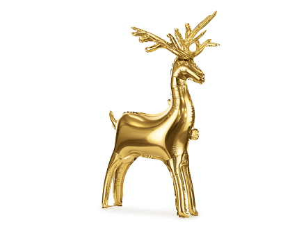 Standing foil balloon Reindeer, 63 x 51 cm, gold