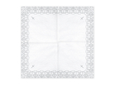 Napkins First Communion - Ornament, 33x33cm, silver (1 pkt / 20 pc.)