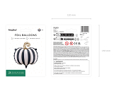 Foil Balloon Striped Pumpkin, 39x38 cm, mix