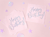 Napkins Happy Birthday, light powder pink, 33x33cm (1 pkt / 20 pc.)