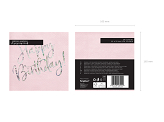 Napkins Happy Birthday, light powder pink, 33x33cm (1 pkt / 20 pc.)