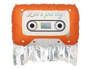 Foil balloon Cassette, 91x58 cm, orange