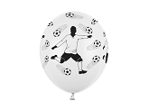 Balloons 30cm, Footballer and balls, Pastel Pure White (1 pkt / 50 pc.)