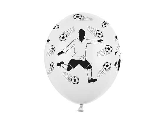 Balloons 30cm, Footballer and balls, Pastel Pure White (1 pkt / 50 pc.)