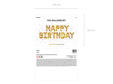 Foil Balloon Happy Birthday, 340x35cm, gold