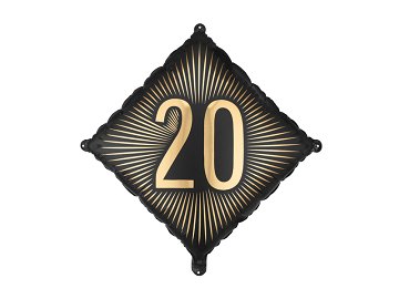 Foil Balloon ''20'', 46x46 cm, mix