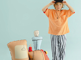 Standing foil balloon Train, 76x72 cm, brown