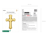 Foil balloon Cross, 103.5x74.5 cm, gold