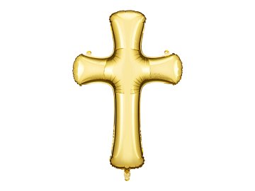 Foil balloon Cross, 103.5x74.5 cm, gold