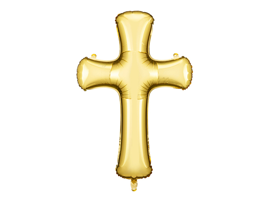 Foil balloon Cross, 103.5x74.5 cm, gold