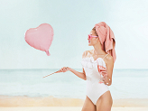 Foil balloon Heart, 45 cm, light pink