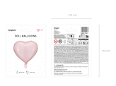 Foil balloon Heart, 45 cm, light pink