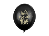 Balloons 30cm, Happy New Year, Pastel Black (1 pkt / 50 pc.)