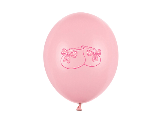 Balloons 30cm, Bootee, Pastel Baby Pink (1 pkt / 6 pc.)