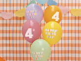 Balloons 30 cm, 4, mix (1 pkt / 6 pc.)