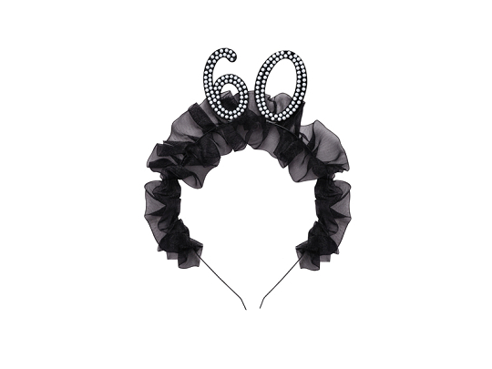Headband ''60'' with ruffles and pearls