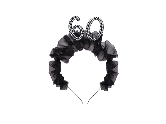 Headband ''60'' with ruffles and pearls