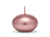 Floating candle disc, metallic, rose gold, 4cm (1 pkt / 50 pc.)
