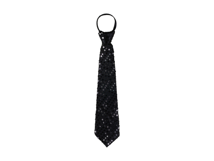 Sequin tie, 8x36 cm, black