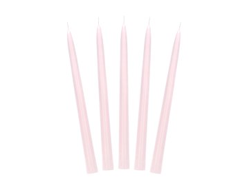 Taper candles, matt, light pink, 24cm (1 pkt / 10 pc.)