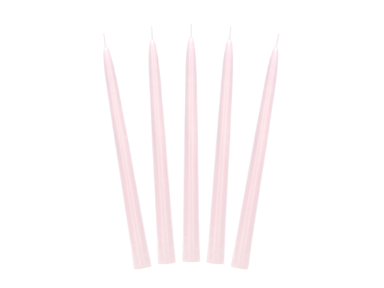 Taper candles, matt, light pink, 24cm (1 pkt / 10 pc.)