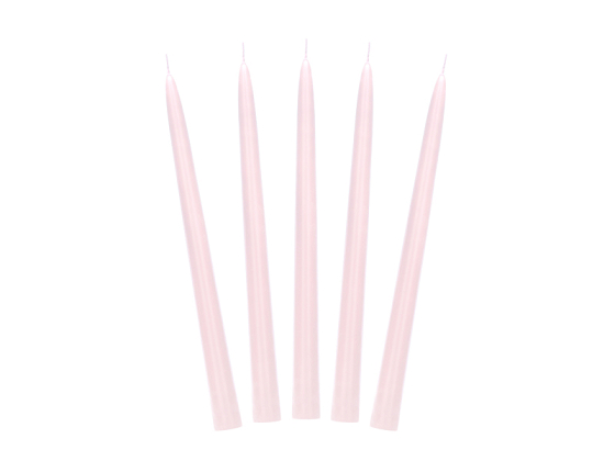 Taper candles, matt, light pink, 24cm (1 pkt / 10 pc.)