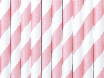 Paper Straws, light pink, 19.5cm (1 pkt / 10 pc.)
