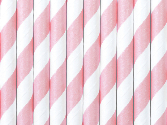 Paper Straws, light pink, 19.5cm (1 pkt / 10 pc.)