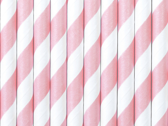 Paper Straws, light pink, 19.5cm (1 pkt / 10 pc.)