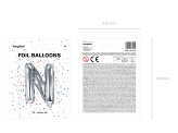 Foil Balloon Letter ''N'', 35cm, silver