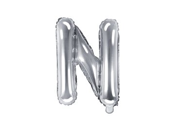 Foil Balloon Letter ''N'', 35cm, silver