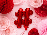 Foil Balloon sign ''#'', 35cm, red