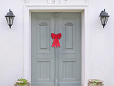Decorative paper bow DIY, 24x35 cm, red