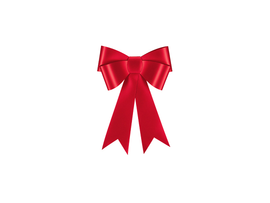 Decorative paper bow DIY, 24x35 cm, red