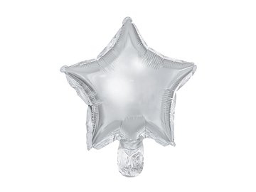 Foil balloons Stars, 25cm, silver (1 pkt / 25 pc.)