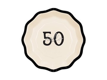 Paper plates ''Hello 50'', mix, 18 cm (1 pkt / 6 pc.)