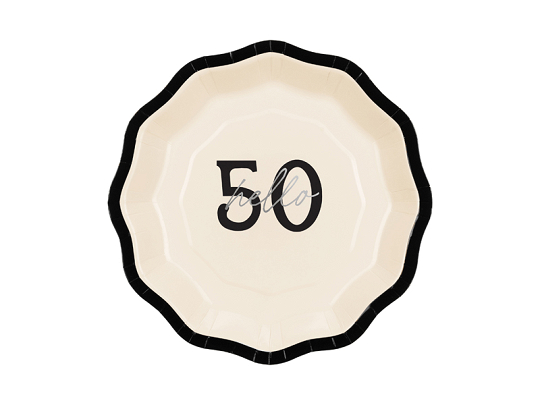 Paper plates ''Hello 50'', mix, 18 cm (1 pkt / 6 pc.)