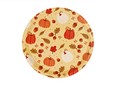 Paper plates Pumpkins and acorns, 23 cm, orange (1 pkt / 6 pc.)